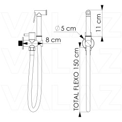 Grifo empotrado de bidé 1 via acero cepillado higiénico - Agua fría